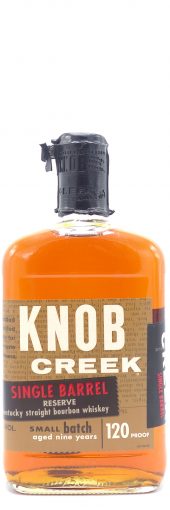 Knob Creek Bourbon Whiskey 9 Year Old, Single Barrel Reserve, Small Batch, 120 Proof 750ml