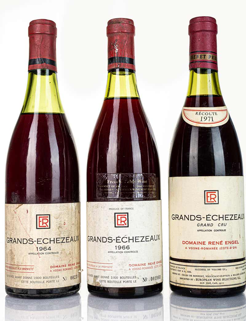 Lot 709-711: 1 bottle each 1964, 1966 & 1971 R. Engel Grands Echezeaux
